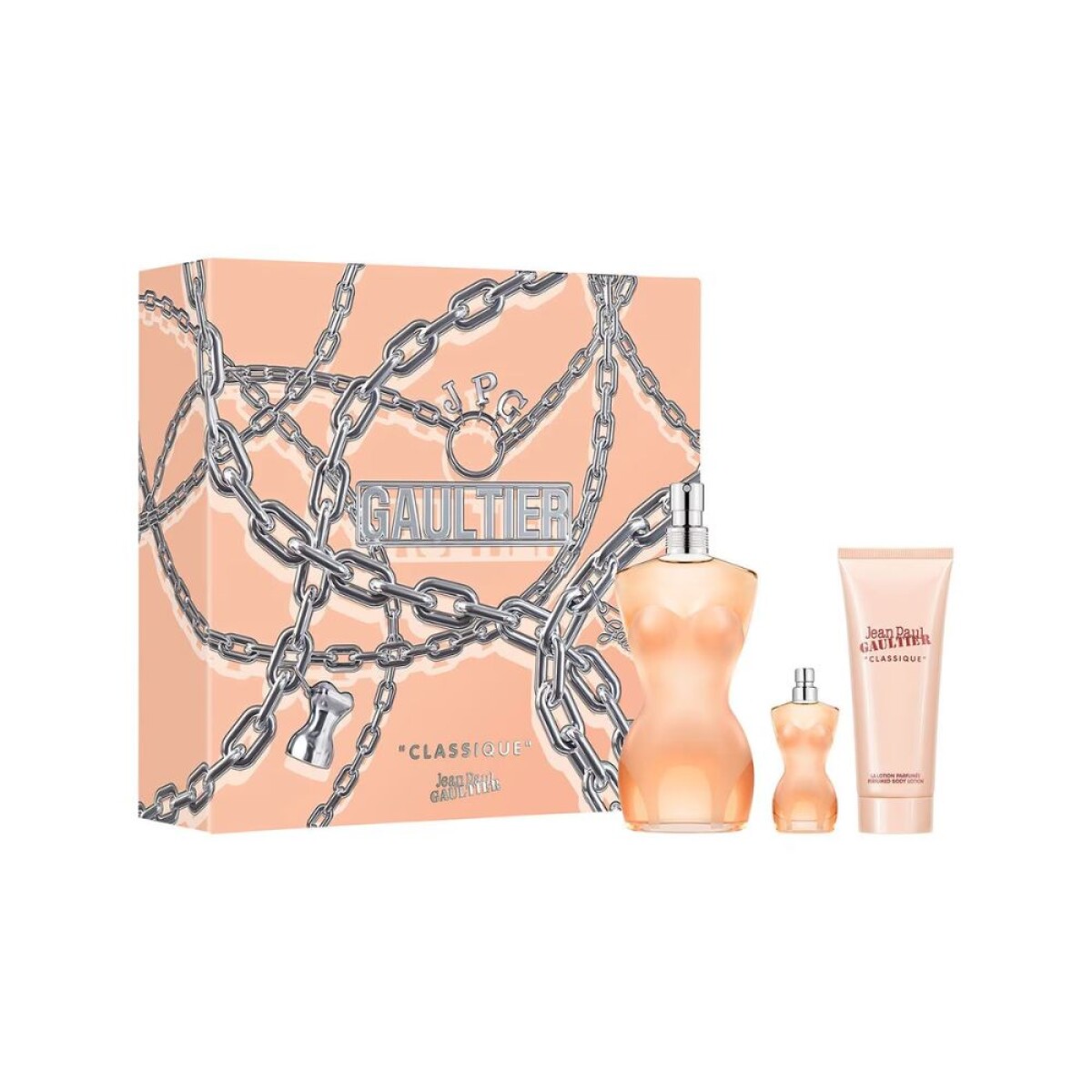 Classique Set Para Dama Eau De Toilette 100 Ml + Body Lotion 75 Ml + Perfume De Bolsillo 10 Ml Mujer 