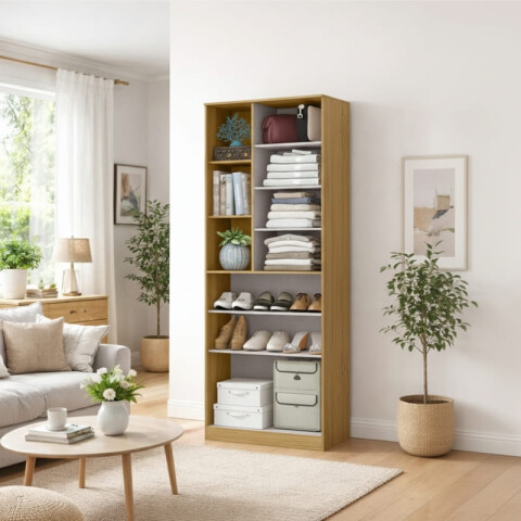 Mueble Multiuso Zapatera Lince Sublime - 2 Puertas con Espejo y 10 Estantes - Marrocos Mueble Multiuso Zapatera Lince Sublime - 2 Puertas con Espejo y 10 Estantes - Marrocos