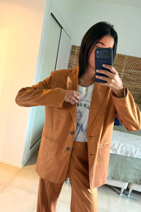 Blazer Sastre Lurex Terracota
