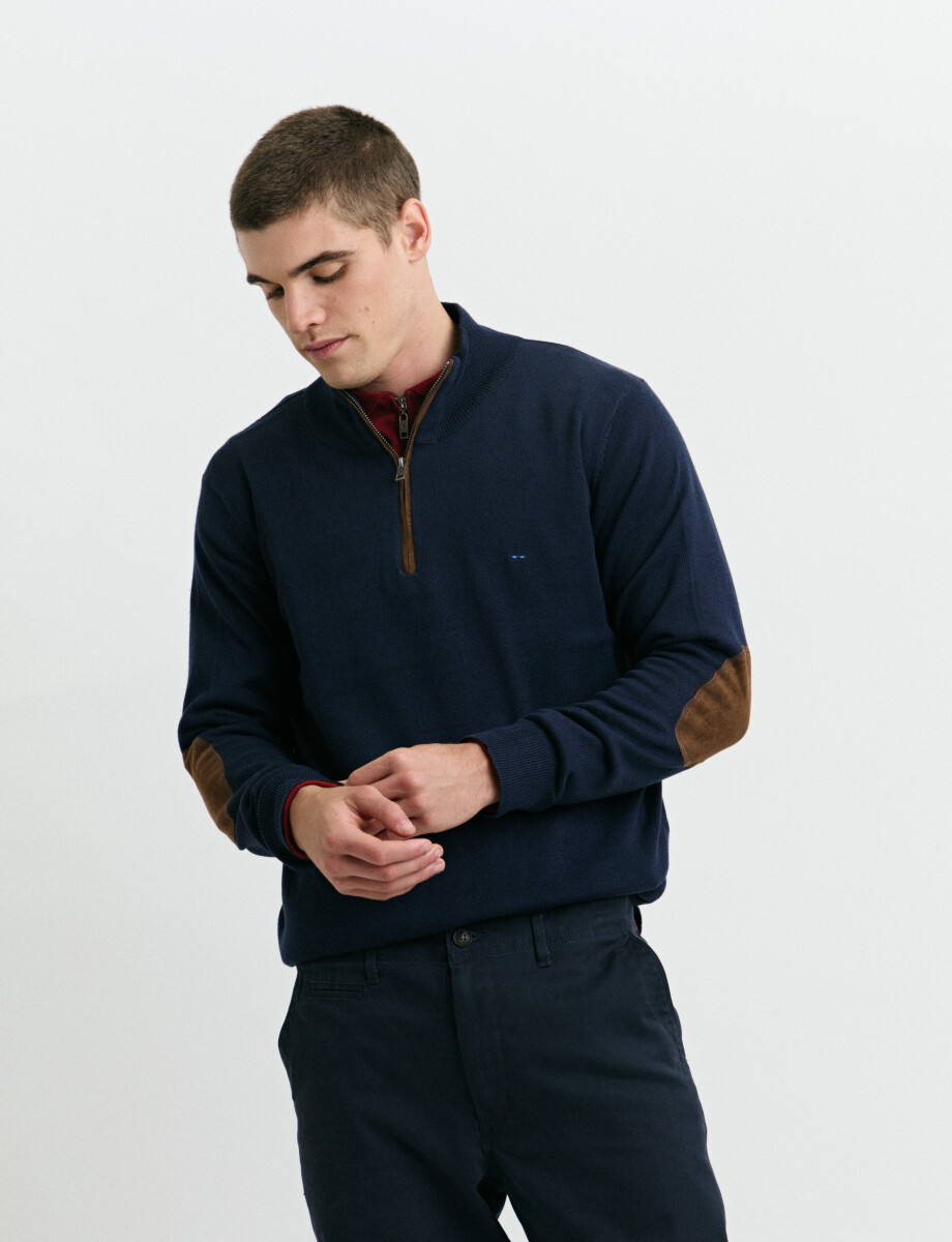 470996 SWEATER MEDIO CIERRE HARRINGTON LABEL Azul Oscuro