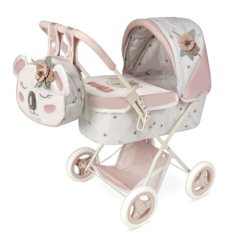 Coche Muñeca Bebe De Cuevas + Bolso Koala Plegable Juguete Variante Color Rosa