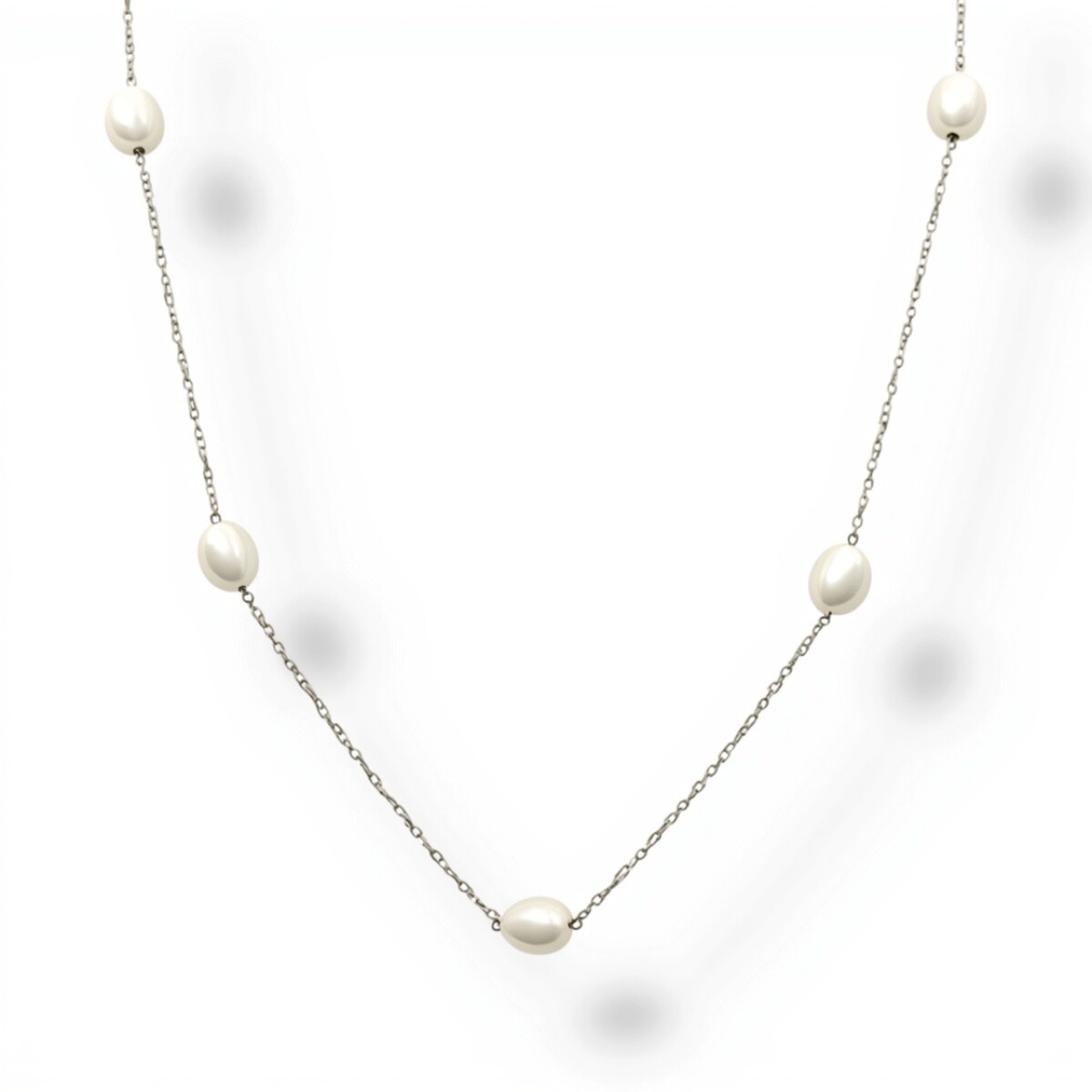Cadena collar de perlas -Plata 925-Perlas de rio-CD3443 - conperla 