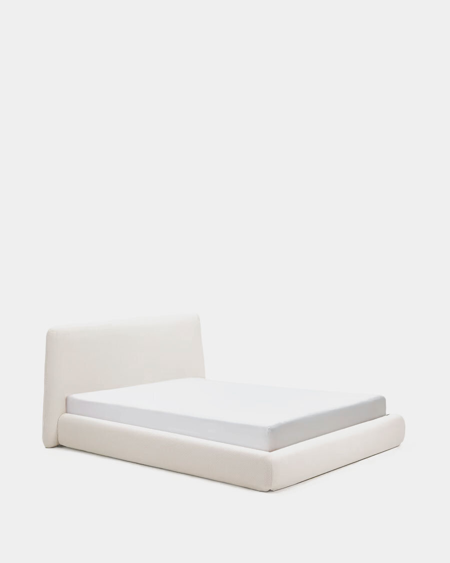 Cama desenfundable Martina de chenilla crudo para colchón de 160 x 200 cm Cama desenfundable Martina de chenilla crudo para colchón de 160 x 200 cm