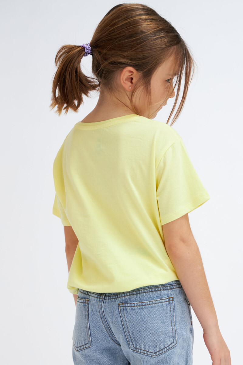 Camiseta manga corta con elástico Amarillo