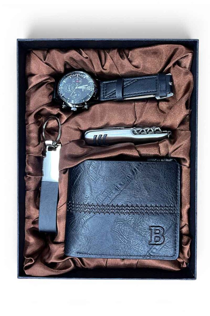 Set Reloj - Billetera - Navaja Marron
