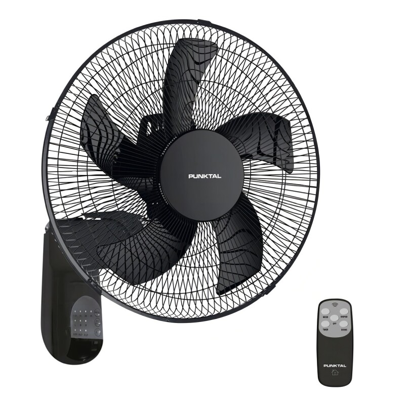 Ventilador de pared Punktal PK-422 negro con 5 aspas 40cm de diámetro Ventilador De Pared Punktal Pk-422 Negro Con 5 Aspas 40cm De Diámetro