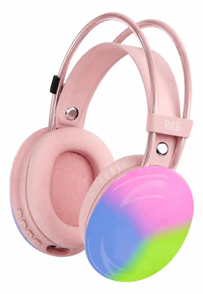 Auricular Inalambrico Gamer Luz Rgb - ROSA 