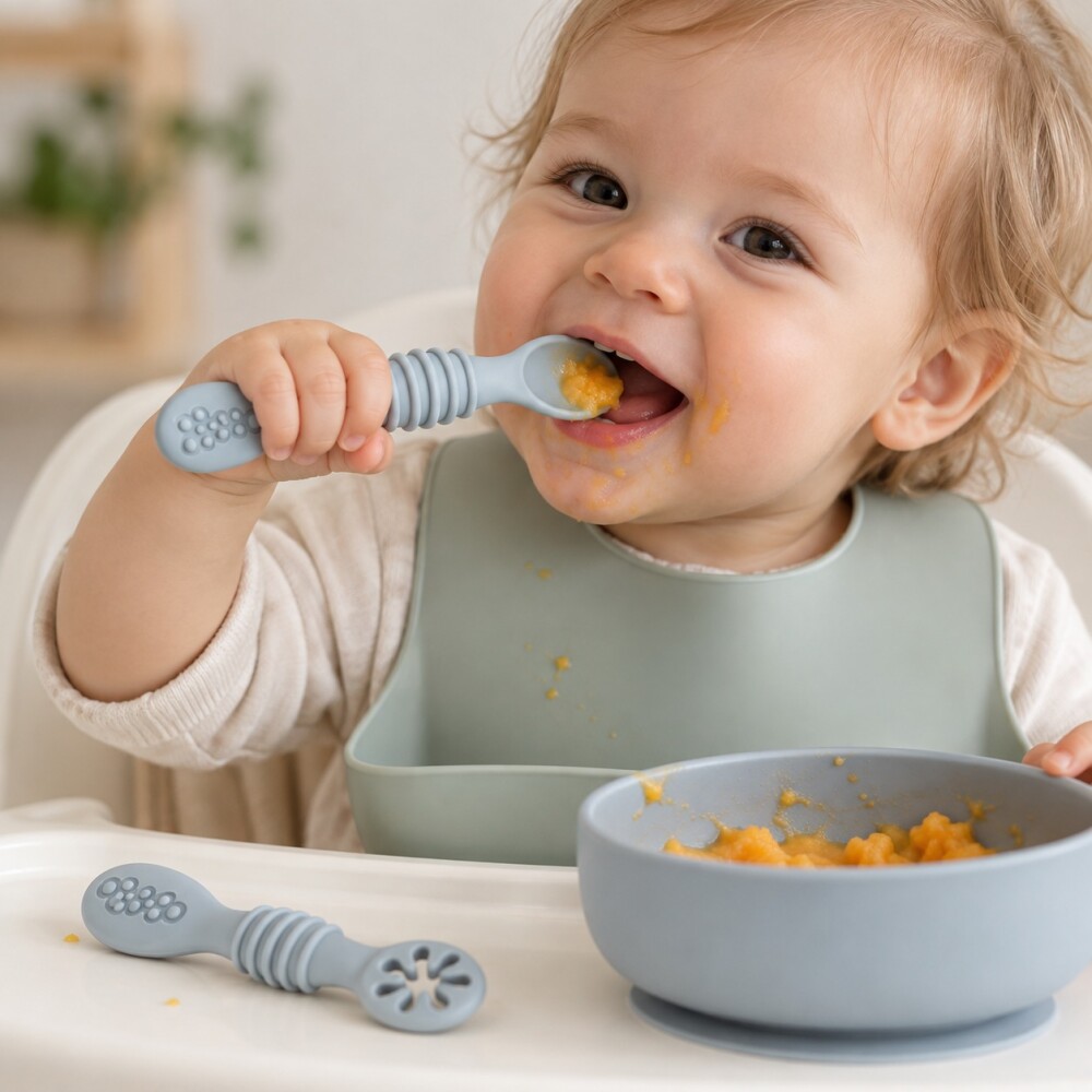 Set cubiertos BLW silicona Set cubiertos BLW silicona