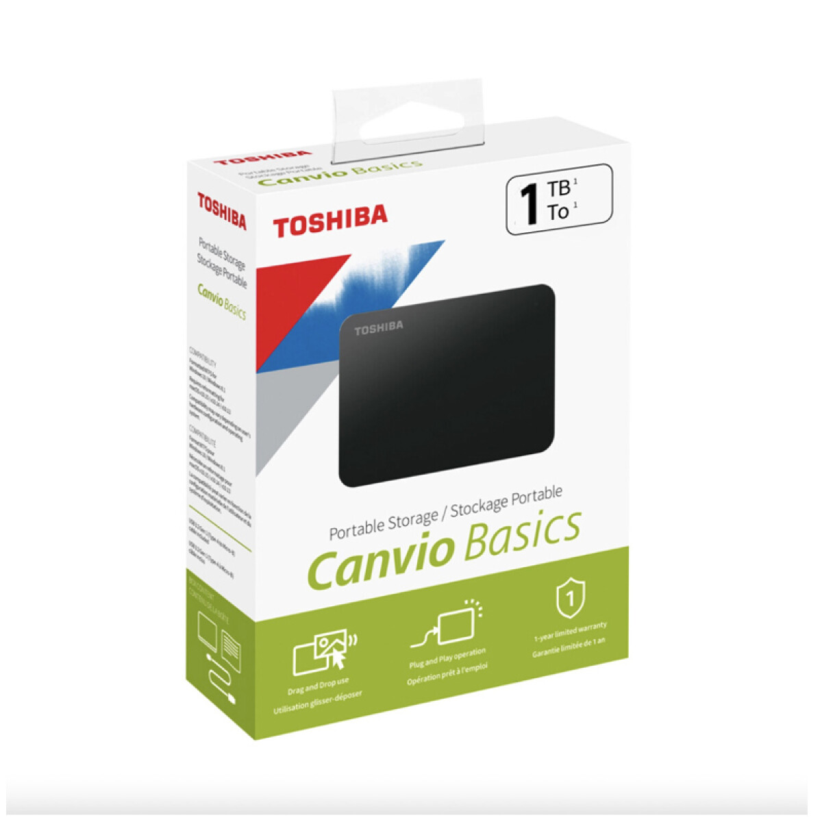 Disco duro externo 2.5" 1TB Toshiba Canvio USB 3.0 - Unica 