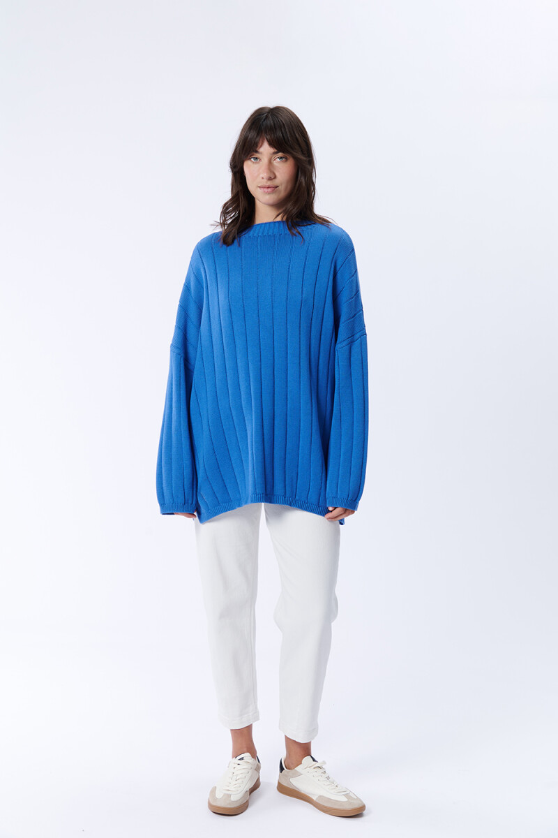 Buzo Punto Oversize Azul