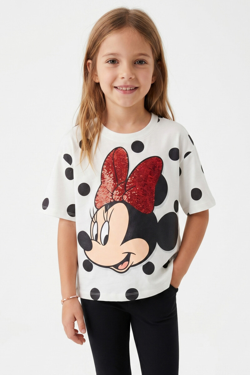 Camiseta niña Minnie - Crudo 