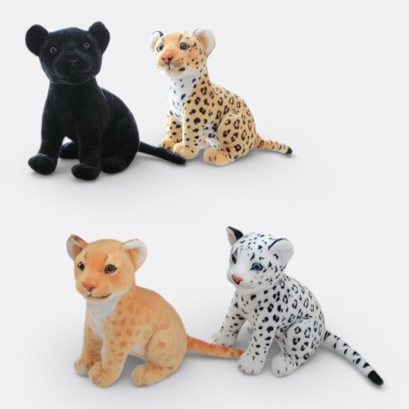 Peluche Grandes Felinos Leopardo Blanco