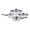 Batería de cocina Cuori Milen 7 piezas en acero inoxidable Plateado