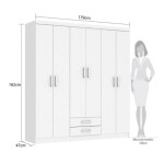 COMBO DORMITORIO - ROPERO PLUS 6 PUERTAS + RESPALDO CON 2 MESAS DE LUZ BLANCO