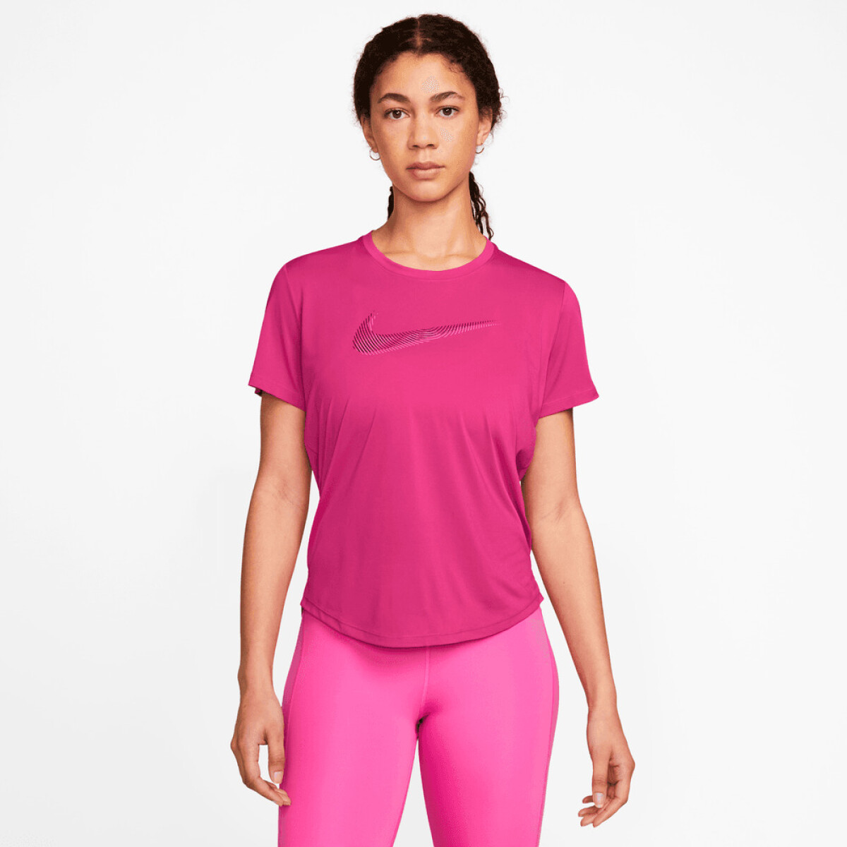 Camiseta Nike Dri-Fit Swoosh de Mujer - Rosado 