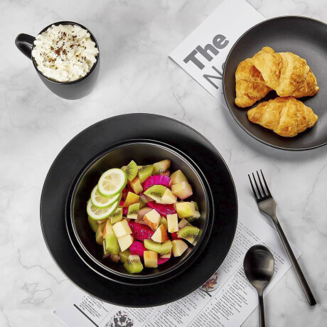 Set de Vajilla 16 Piezas Stoneware Thomson Pottery MONO BLACK