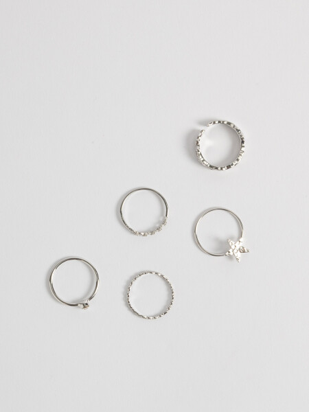 Set anillos Plateados