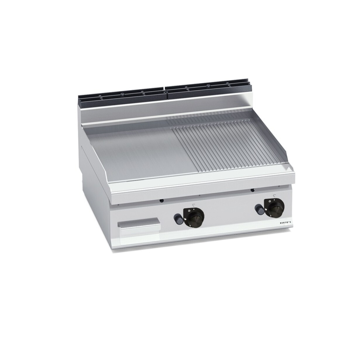 Plancha lisa y grillada a gas 80 x 70 cm 