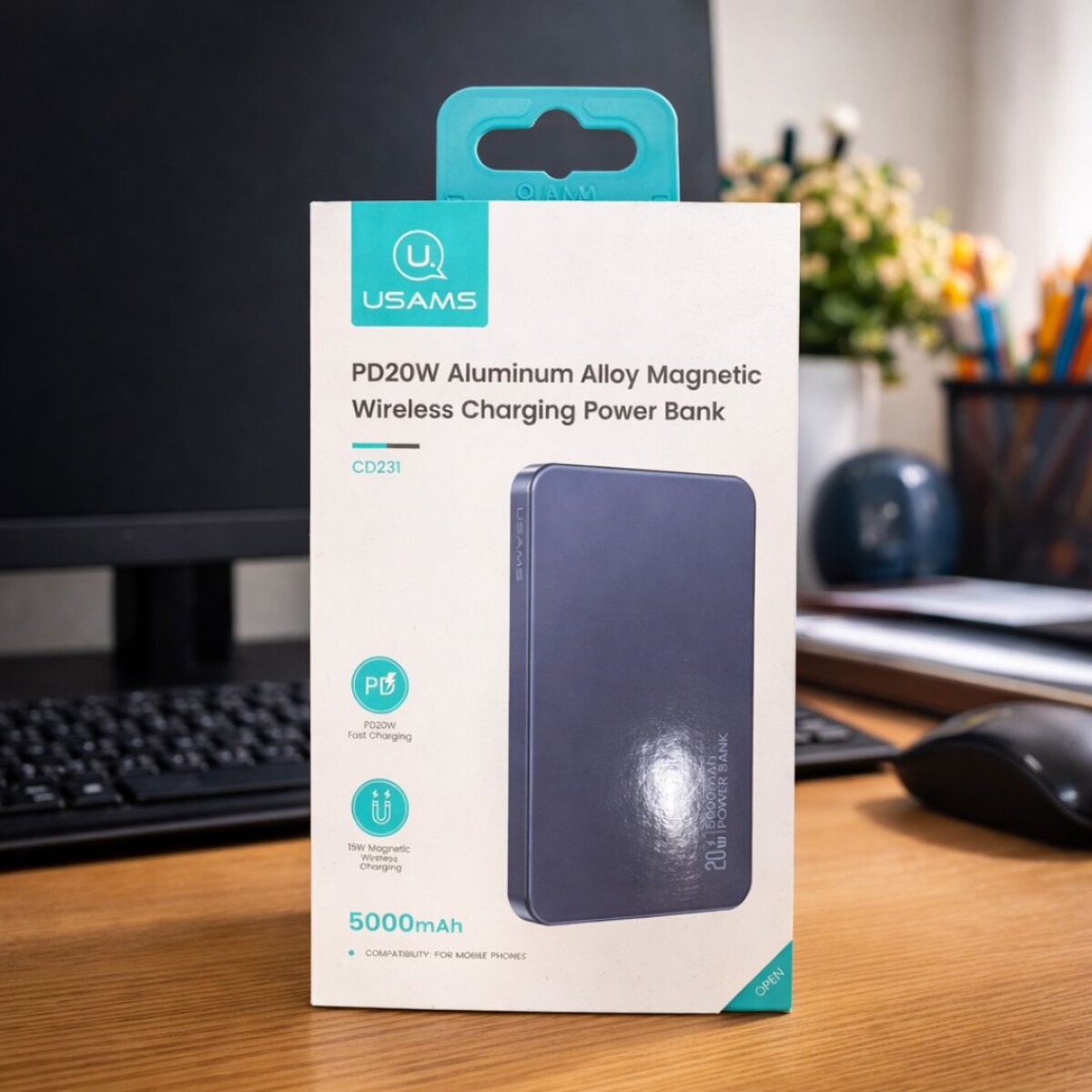 POWER BANK MAGNETICO 5000 MAH CARGA INALAMBRICA USAMS 