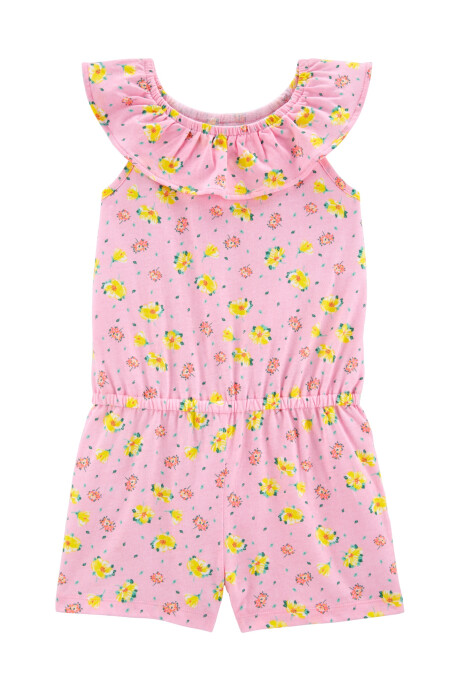 Enterito de algodón floreado con volado Sin color