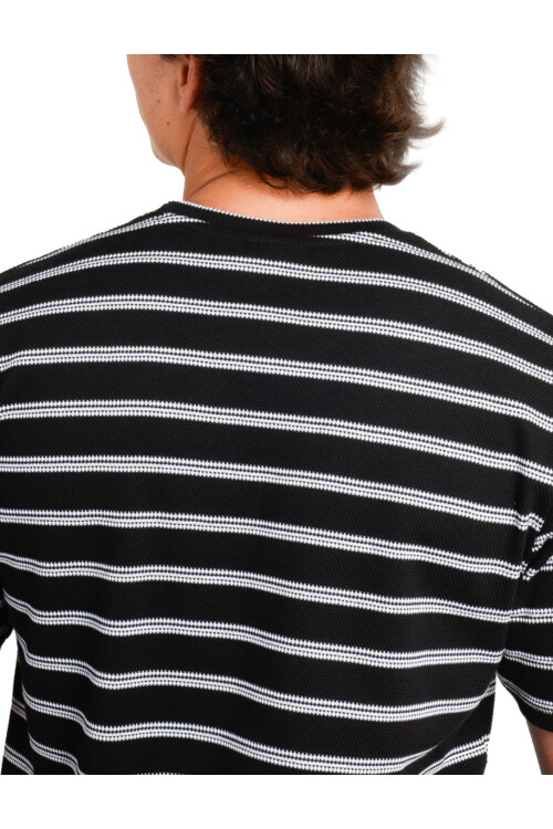 Remera O'Neill Textured Stripe Crew Negro