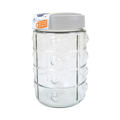 Frasco De Vidrio Labrado Con Tapa Gris 1.35L Herevin Frasco De Vidrio Labrado Con Tapa Gris 1.35L Herevin