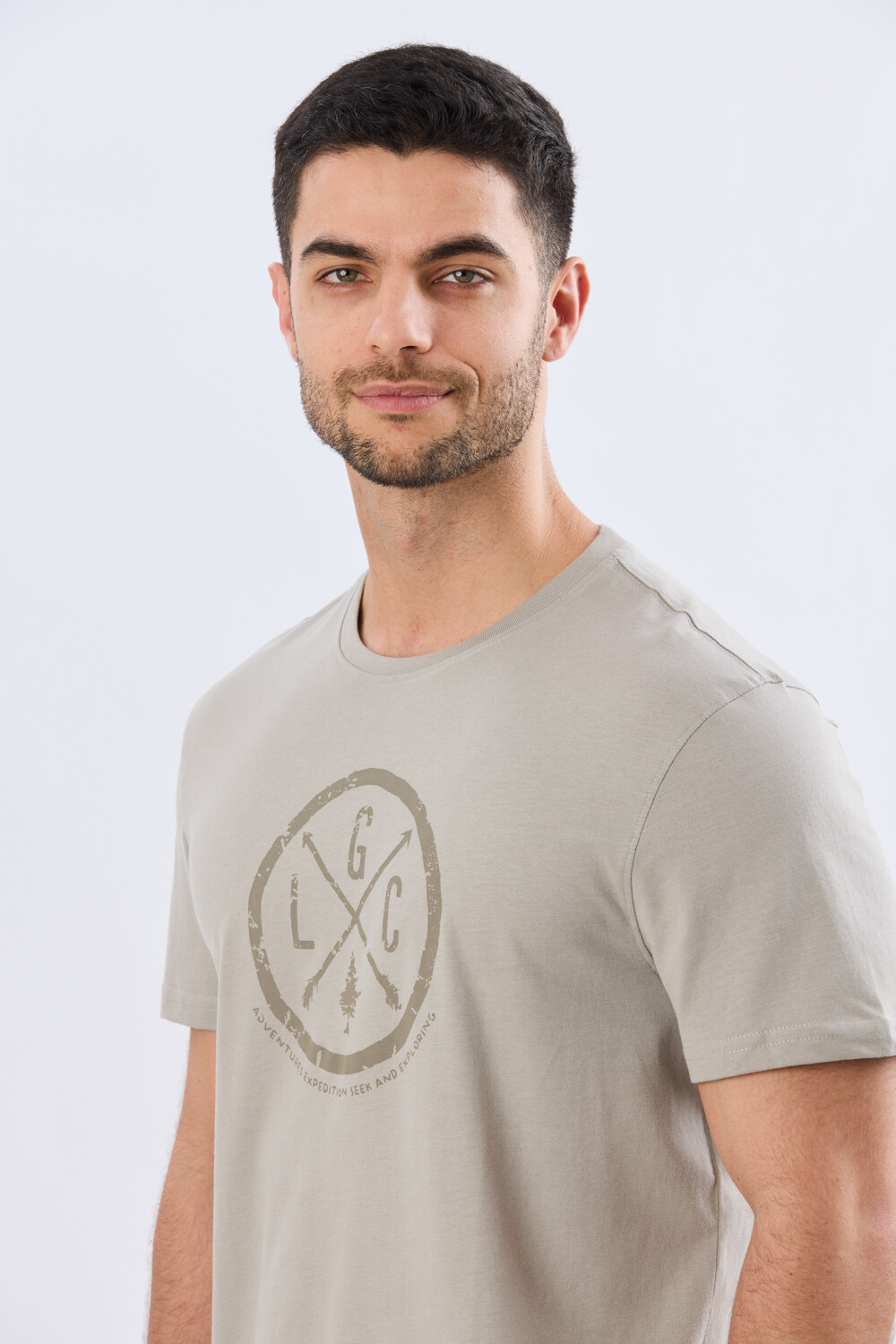 REMERA ESTAMPADA DE ALGODÓN Khaki