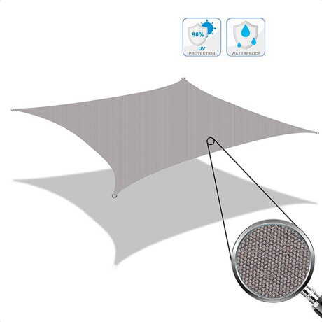 Lona Toldo Vela Rectangular Filtro Uv 3X4m Sombra Negro
