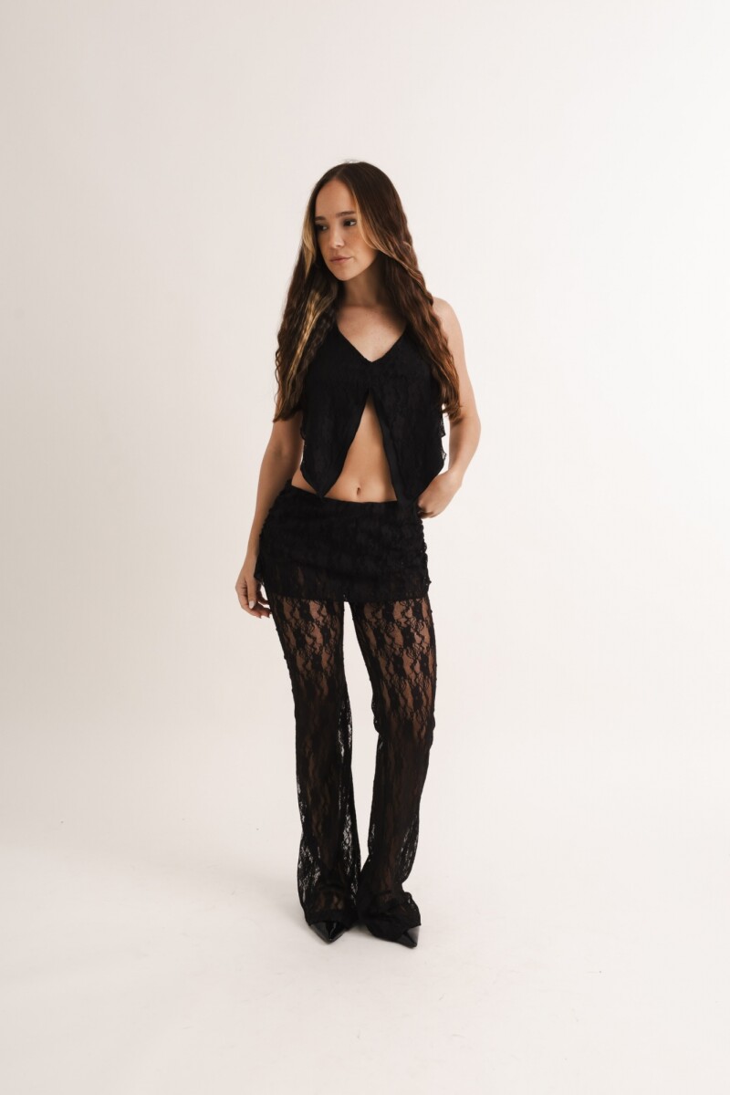 Top Butterfly Encaje Black