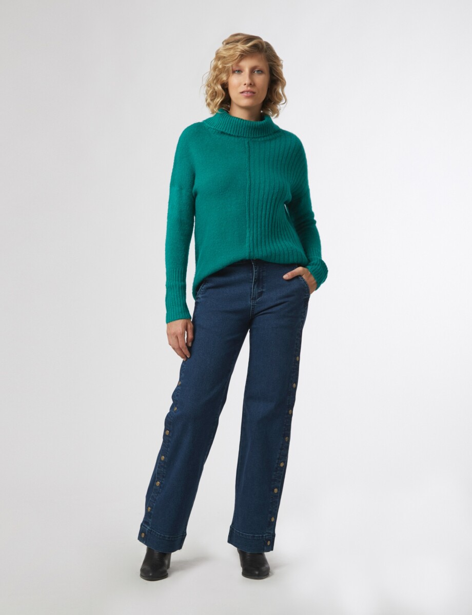 Jean ancho con broches - jean medio 