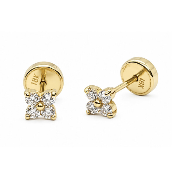 Caravanas Lía Abridores en Oro Amarillo 18k. con Brillantes. Caravanas Lía Abridores en Oro Amarillo 18k. con Brillantes.
