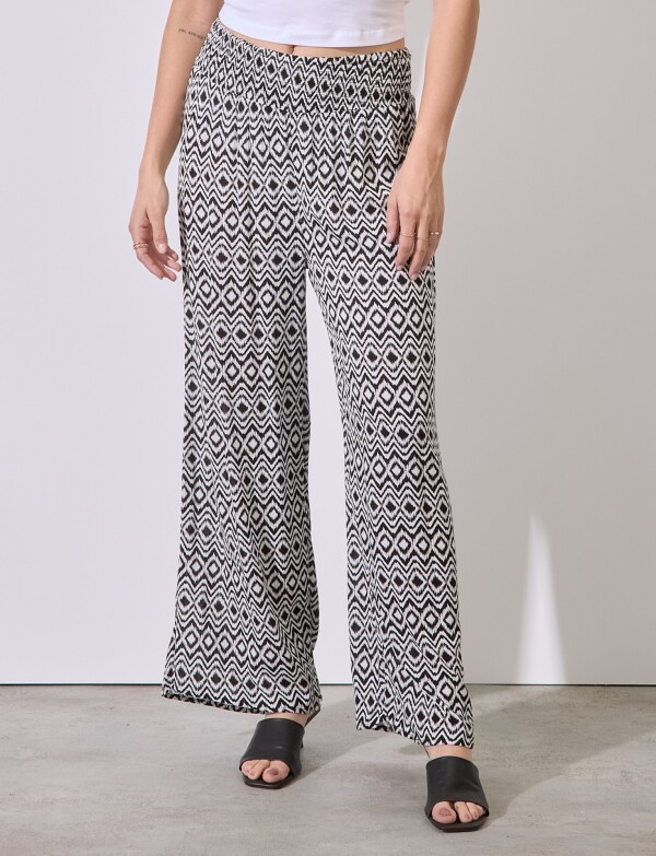 Pantalon Pull On Print NEGRO/BLANCO