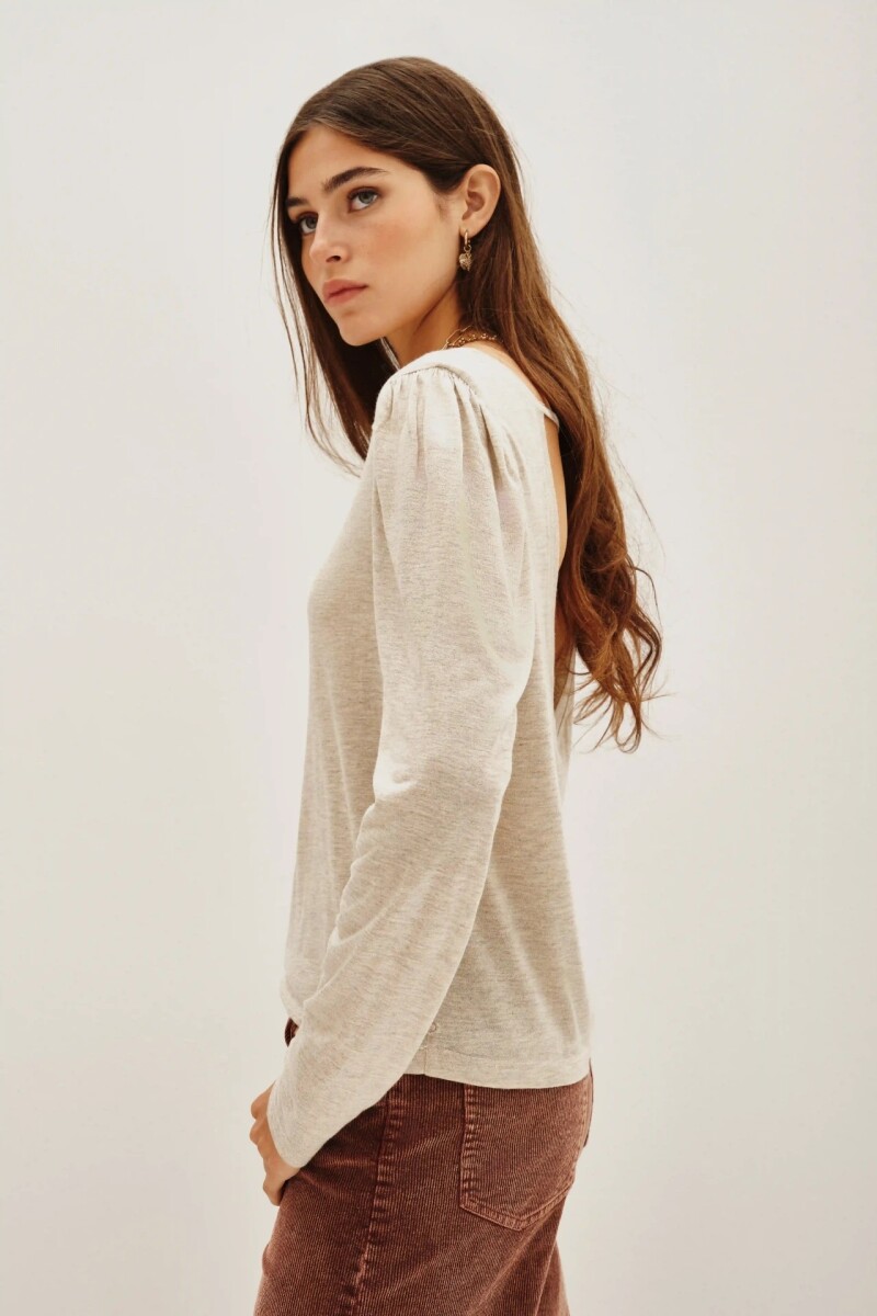 Remera Ginna Beige Melange