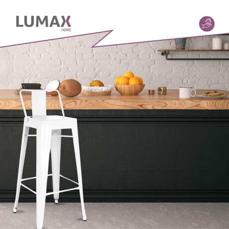 Taburete Tolix en metal con respaldo Blanco