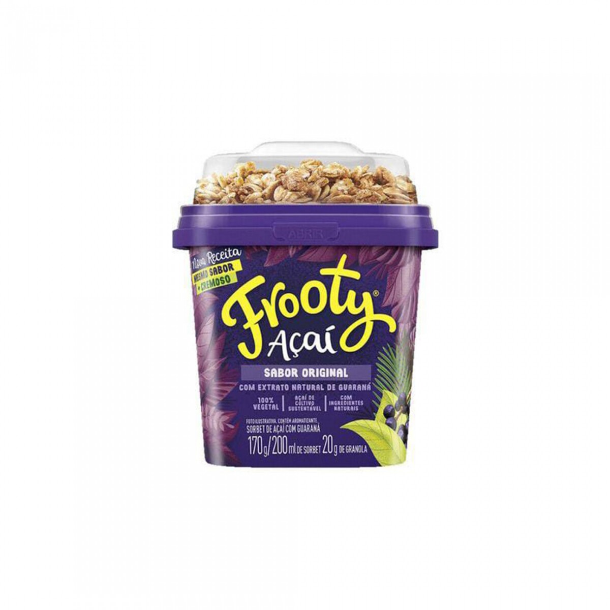 Helado de acai y guaraná c/granola Frooty - 200 ml 