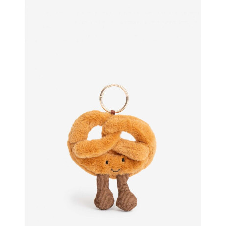 Llavero Y Bag Charm Peluche Pretzel Marron Medio