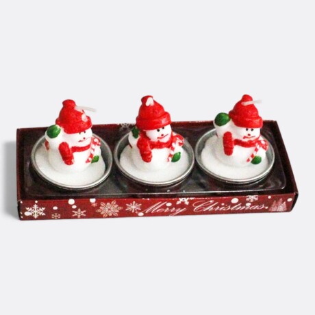 Set De Velas Navideñas Muñeco De Nieve