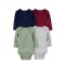 Set de Bodies Carters x4 Talle RN LISOS azul verde gris bordeaux
