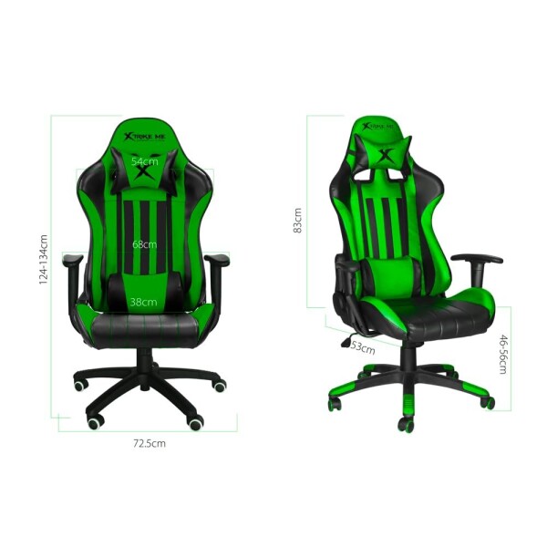 Silla Gamer De Escritorio Xtrike Me Ergonomica Reclinable Giratoria Color Variante Verde