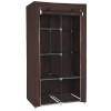 Ropero de 6 Estantes Desmontable de Caño y Tela TNT 105x45x175 Marron