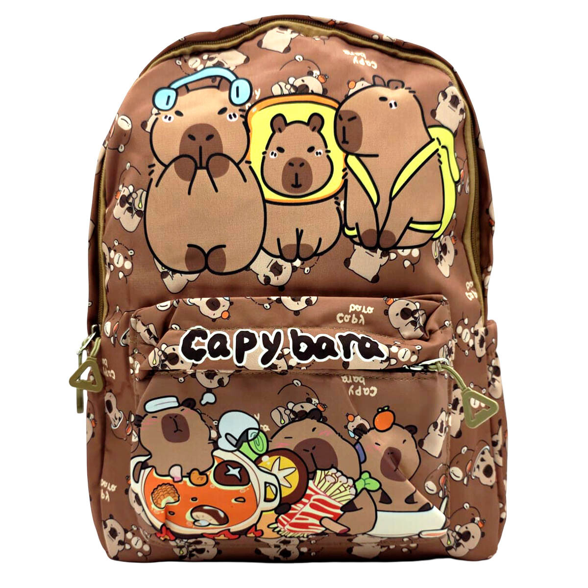 Mochila Infantil Niño Capibara Carpincho Escolar 40cm - Marron 