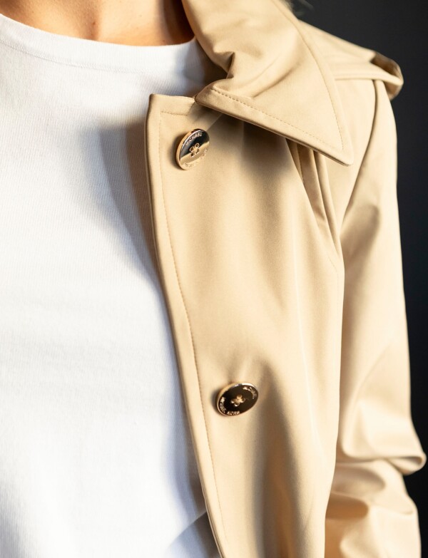 Gabardina Impermeable Capucha BEIGE