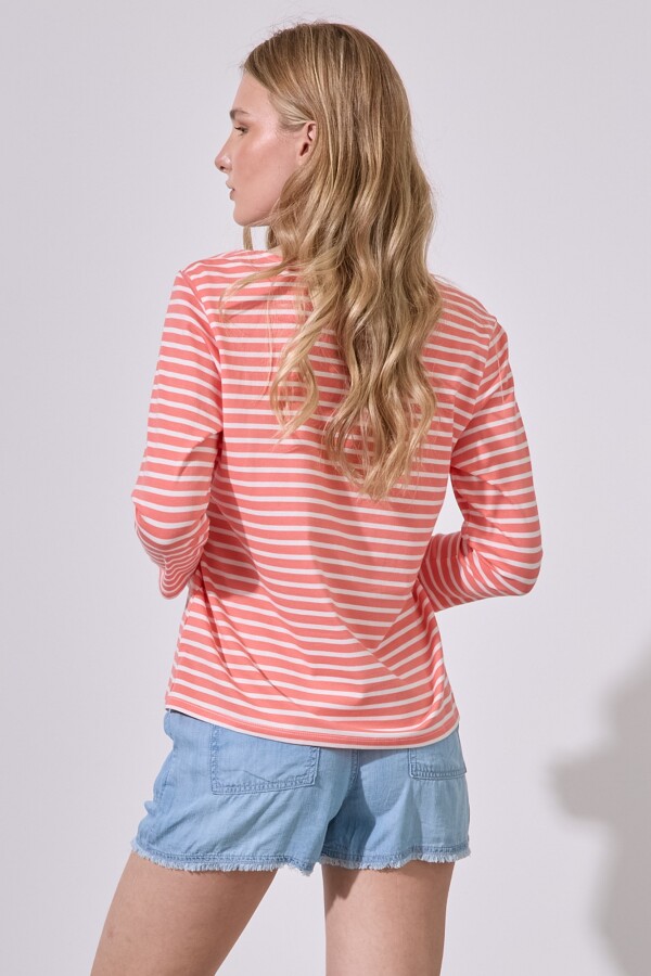 Remera Algodon Boton CORAL