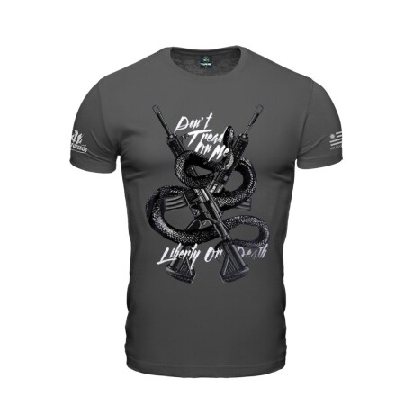 Remera manga corta con Frases Gris