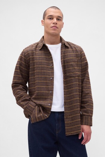 Camisa Flannel Hombre Brown Check