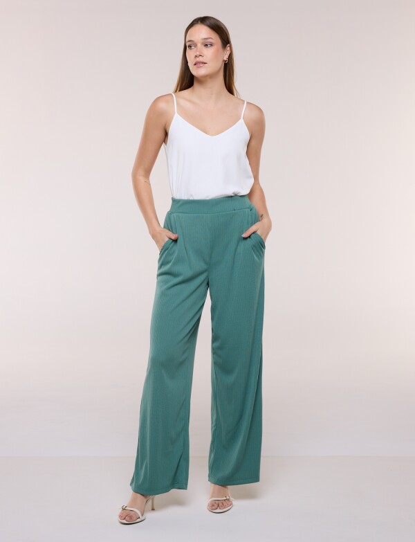 Pantalon Wide Leg Plisado VERDE