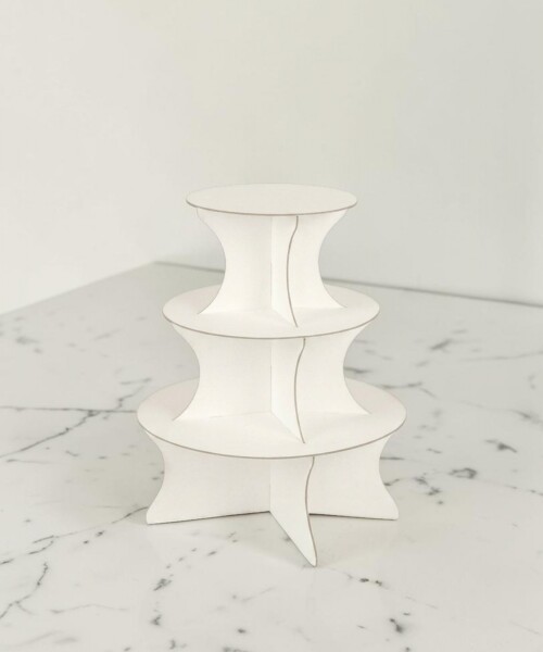 Porta cupcake 3p 33x29 cm. (base x altura) - BLANCO Porta cupcake 3p 33x29 cm. (base x altura) - BLANCO