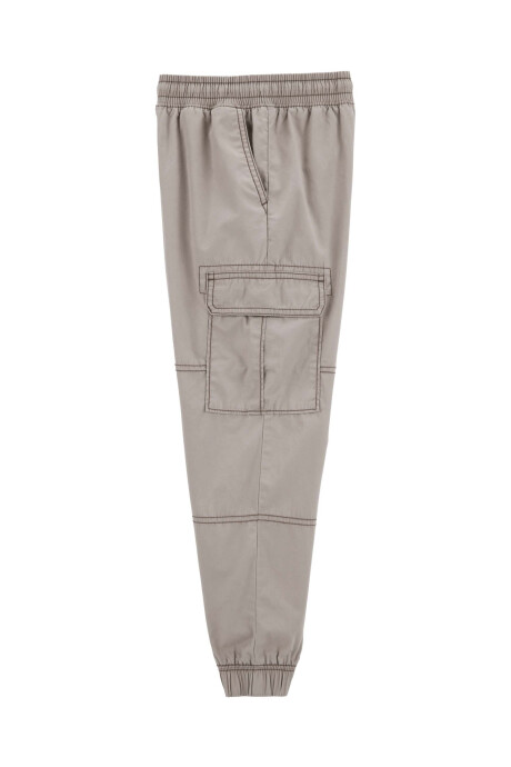 Pantalón cargo de algodón, marrón Sin color