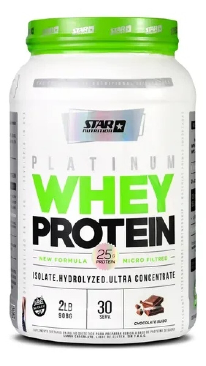 Star Nutrition Platinum Whey Protein X 2Lb Chocolate Suizo 