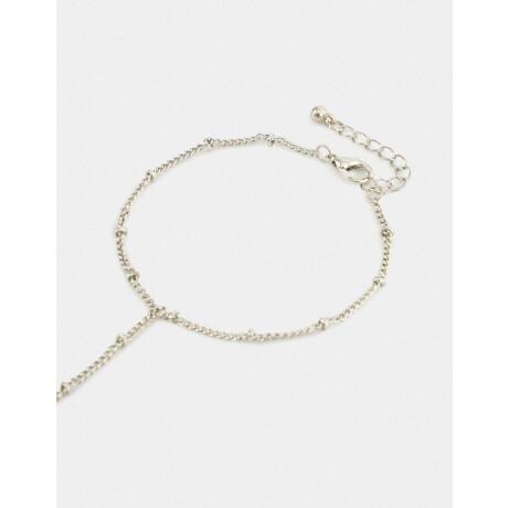 Pulsera Flexible Con Anillo Plateado